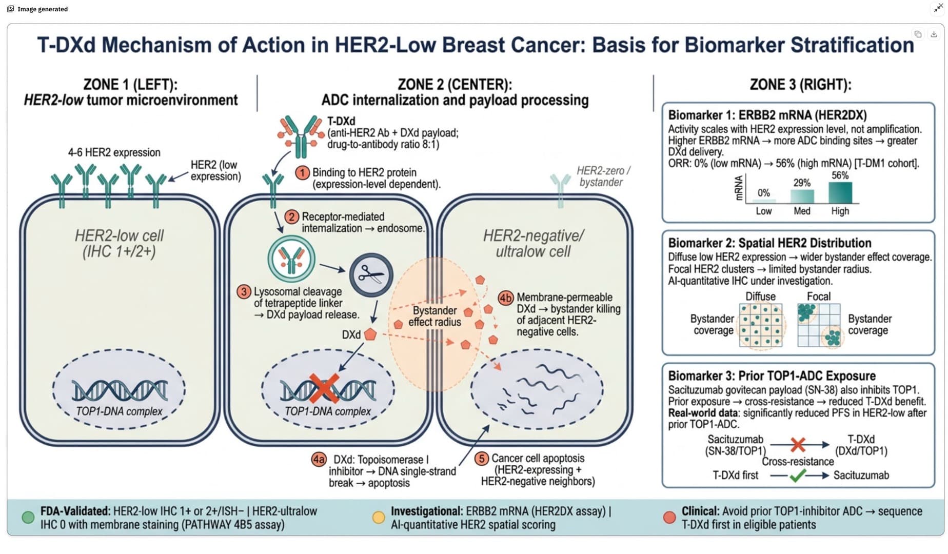 Biomarker stratification output mapping evidence across genomic and transcriptomic responders.